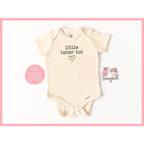 Little Tater Tot Onesie®, Natural Cotton Infant Bodysuit, Cute Nickname Baby Shower Gift, Little Tater Tot Romper, Coming Home Baby Outfit