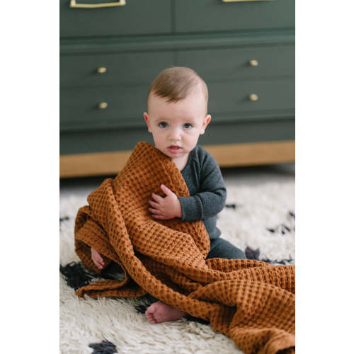 Rust Waffle Blanket