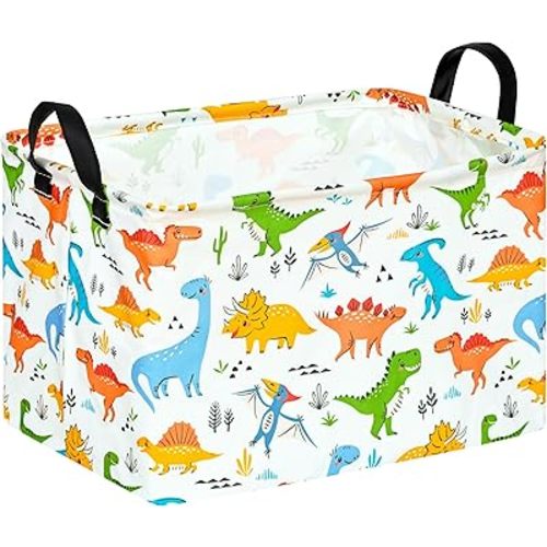 Dinosaur Patter Gift Storage Basket Rectangle Storage Organizer for Nursery Hamper Home Bedroom Laundry Hamper Shelf Baskets.