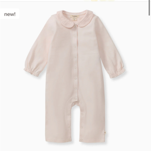 Muslin Collar Baby Girl Pink Jumpsuit – Burt's Bees Baby