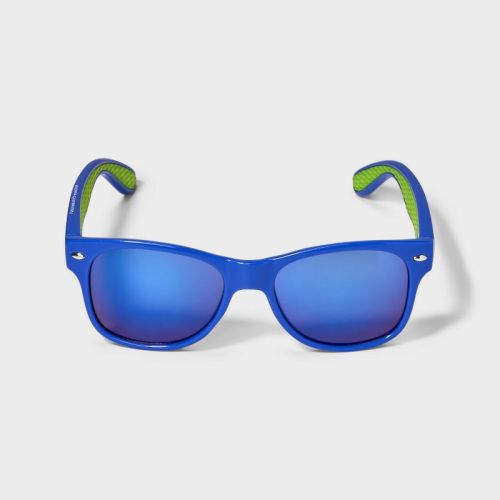 Boys' Surf Sunglasses with Green Grip - Cat & Jack™ Blue: Maximum UV Protection, Ages 3-9, Recycled Plastic Frame