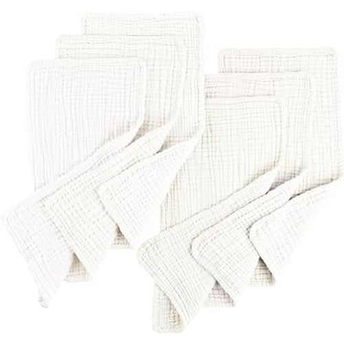 Konssy Muslin Baby Burp Cloths Sets for Unisex- 6 Pack Large 100% Cotton Burping Clothes for Newborn,Baby Girls and Boys