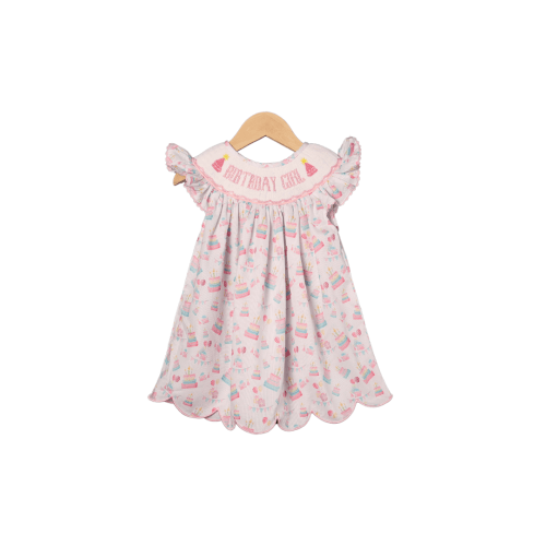 Smocked Birthday Girl Scalloped Dress