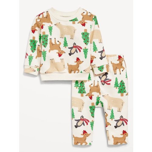 Printed Crew-Neck Sweatshirt and Sweatpants Set for Baby | Old Navy