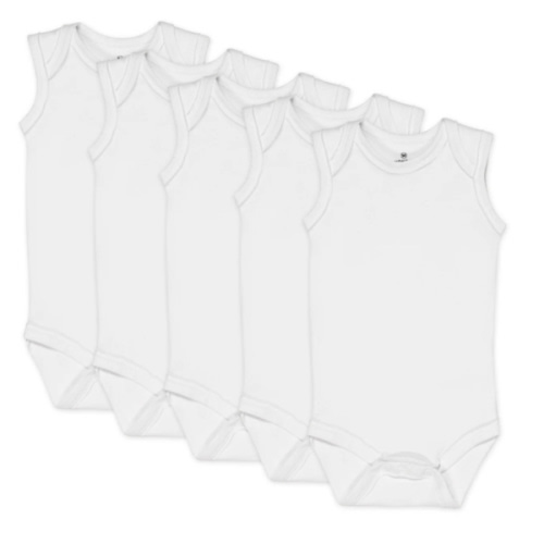 5-Pack Organic Cotton Sleeveless Bodysuits | Honest Baby Clothing