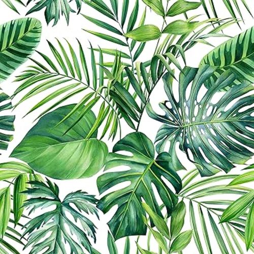 SANILA Tropical Palm Leaf Wallpaper Peel and Stick Wallpaper Tropical Wallpaper Palm Leaf Contact Paper Jungle Wallpaper Palm Leaves Wall Paper Self Adhesive Removable Wallpaper Decor 17.7”x236.2”