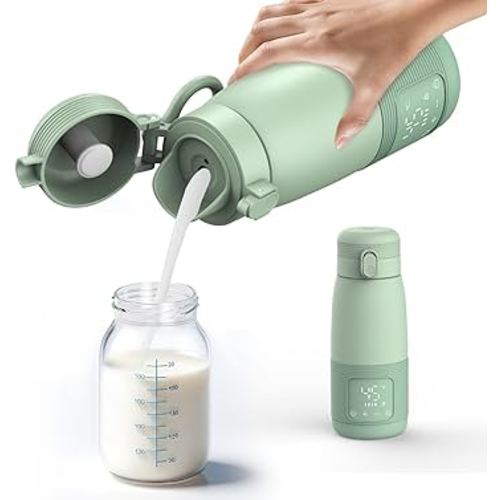 Portable Milk Warmer for Baby,Cordless Bottle Warmer for Water, Breastmilk, Baby Formula On The Go, Fast Warming & Precise Temp Control, USB Rechargeable Bottle Warmer for Travel, Car, Outdoors,12oz