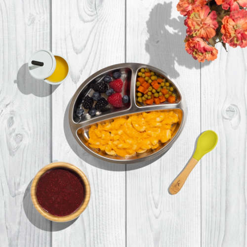 Avanchy Stainless Steel Gift Set in black: Registry Fave, Bowl, Plate, Spoons