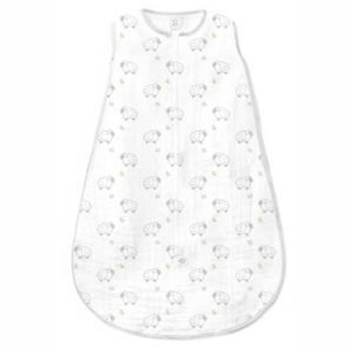 Muslin Non-Weighted zzZipMe Sack - Little Lambs, Sterling
