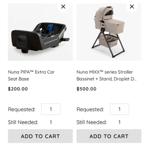 Pottery Barn Kids Baby Registry