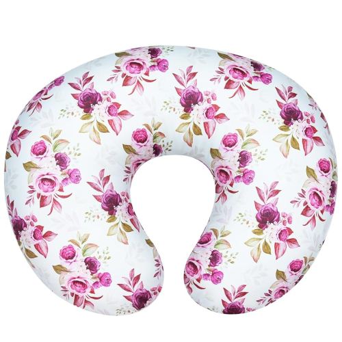 Nursing Pillow Cover, Ultra Soft Case for Baby Boy and Girls, Stretchy Removable Slipcover for Breastfeeding Pillows, Red Flower