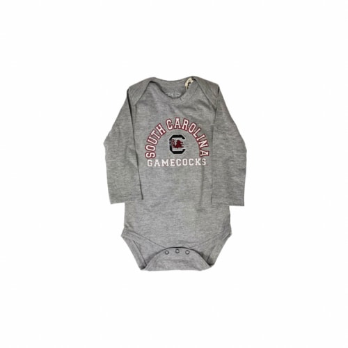 GRAY SOUTH CAROLINA LITTLE CHAMP LONG SLEEVE ONESIE