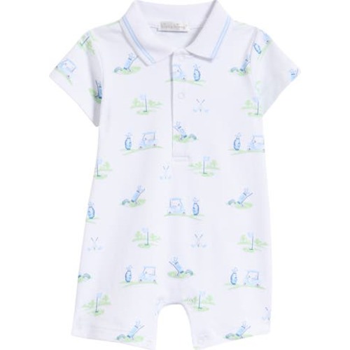 Golf Print Pima Cotton Polo Romper