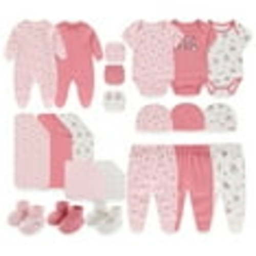 Zavbaby Newborn Essential Neutral Cotton Baby Layette Gift Set,22-Pieces,Sizes 0-3M