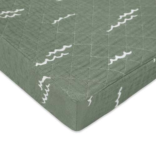 Quilted Changing Pad Cover in GOTS Certified Organic Muslin Cotton