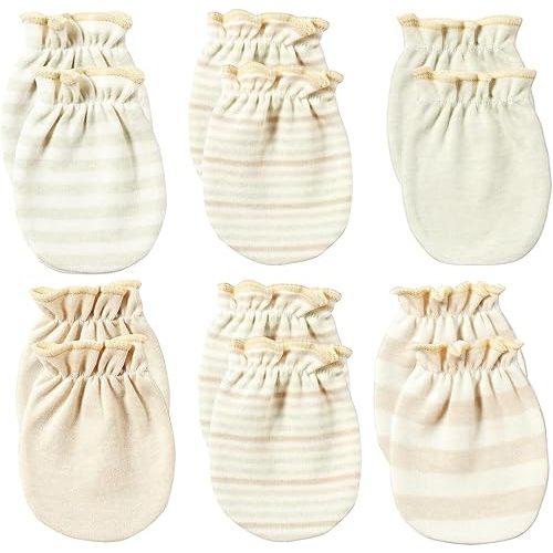 Newborn Mittens No Scratch 100% Cotton Mitts Boy's girl's baby Mittens 0-6 months 6 Pack