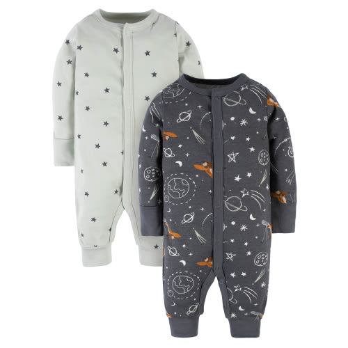 Modern Moments by Gerber Baby Boy Coveralls, 2-Pack (Newborn-24 Months)