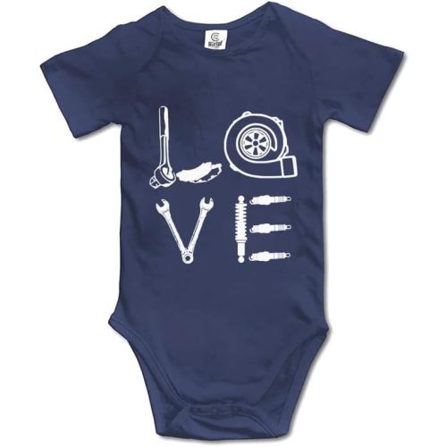 Love Mechanic Life Baby Bodysuit Romper Unisex Short Sleeve Onesie