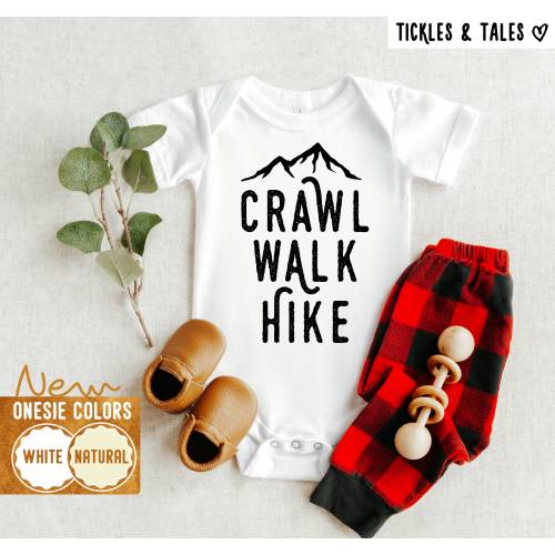 Crawl Walk Hike - Hiking Baby Onesie - Hike Baby Gift - Hiking Baby Clothes - Hiking Baby Bodysuit - Hiking Baby Gift