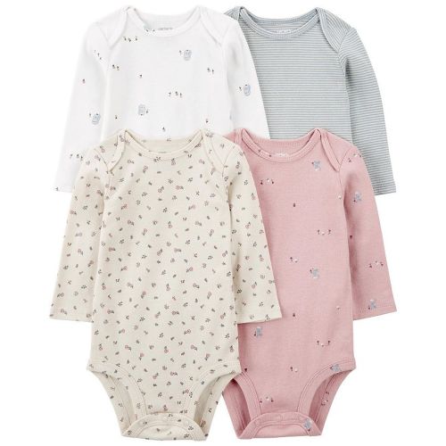 Baby Girl Carter's 4-Pack Long Sleeve Bodysuits