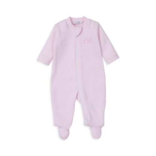 Girls' Quilted Jacquard Zip Footie (0-3 months)