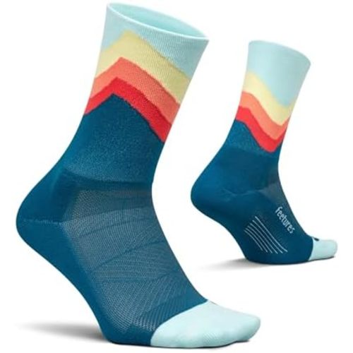 Feetures Elite Light Cushion Mini Crew Sock - Sport Sock with Targeted Compression - (1 Pair)