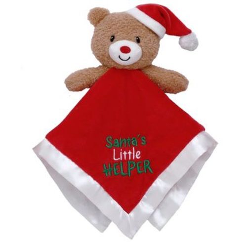 Magic Years Santa Bear 12 inch Plush Snuggle Buddy with Rattle and Embroidery