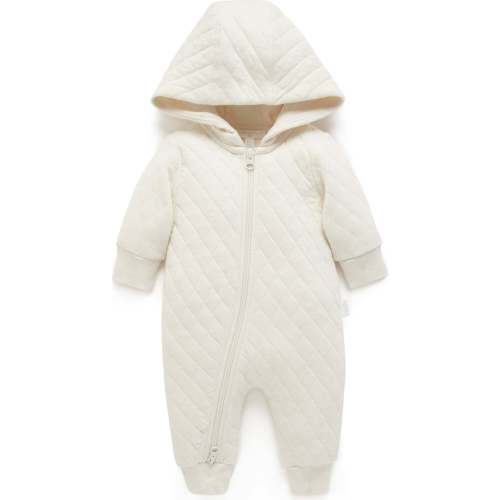 Quilted Coverall Wheat melange - Purebaby Rompers | Maisonette