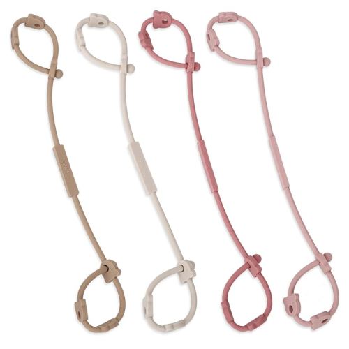 Toy Safety Straps, AULEGE 4 Pack Stretchable Silicone Pacifier Clips, Adjustable Baby Bottle Toy Teethers Harness Straps for Strollers, High Chair, Hanging Baskets, Cribs, Shopping Trolley, Car Seat