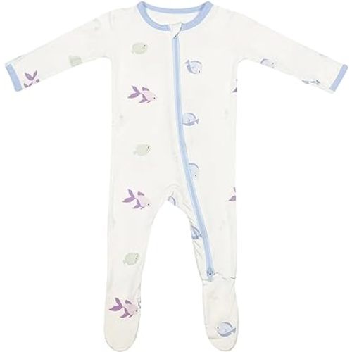 Soft Baby Bamboo Viscose Footie Pajamas, Zipper Closure, 0-24 Months