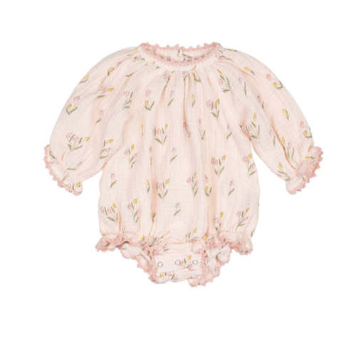 Gauze Romper in Tulips