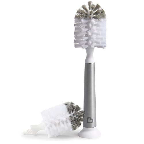 Munchkin® Shine™ Stainless Steel Bottle Brush and Refill Brush Head, Gray