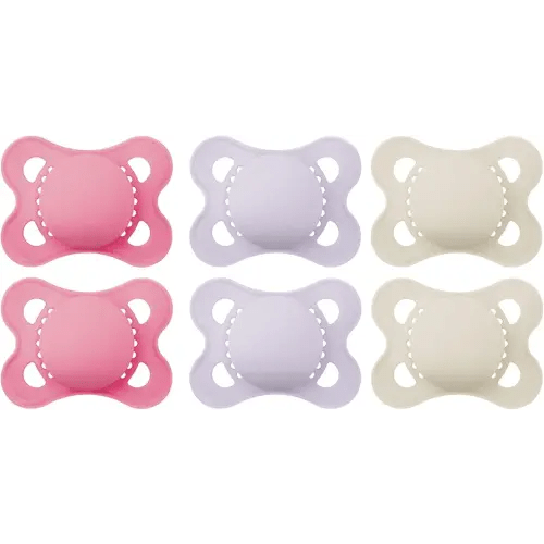 MAM Original Matte Baby Pacifiers, Binky for Girls 0-6 Months, BPA-Free Silicone Nipple, Easy to Clean, Best for Newborn Babies, Developed with Medical Experts, 6 Count Binkies