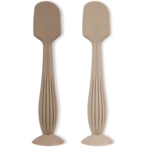 Diaper Cream Applicator Set - Soft Silicone Baby Butt Brush with Suction Base, Baby Butt Spatula, Full Size - Newborn Baby Essentials (2Packs-Cream/Sand)