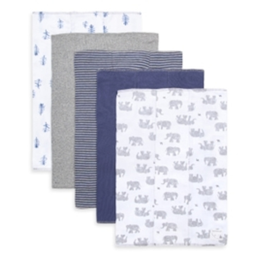 Wandering Elephants Organic Baby Burp Cloth 5 Pack