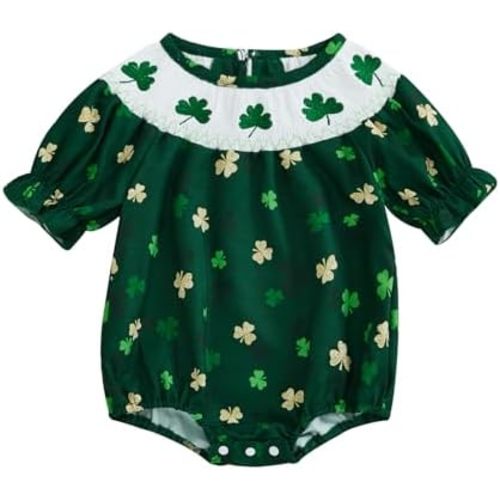FIOMVA Toddler Baby Girl Clothes Summer Smocked Bubble Romper Embroidery Onesie Short Sleeve Bodysuit Cute Outfits