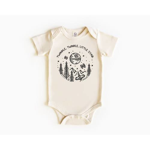 Twinkle Twinkle Little Star Baby Bodysuit | Death Star | Moon Planet | Bodysuit for Baby Vintage Inspired Star Gift Baby Shower