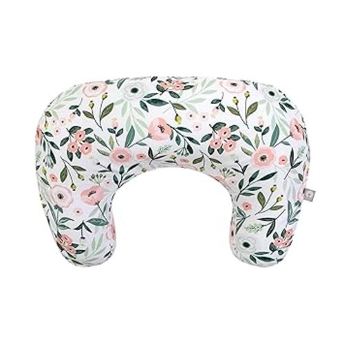 Boppy Nursing Pillow - Ergonomic Bottle & Breastfeeding Pillow with High, Firm, Large Area, Water-Repellent Cushion with Washable Cover; Baby Safety Alliance Verified - Pink Garden Flowers