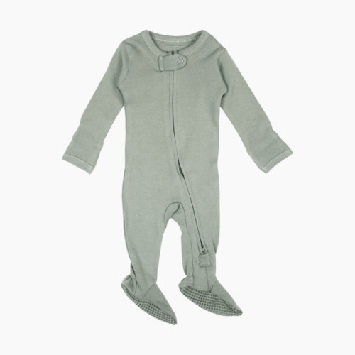 L'ovedbaby Organic 2-Way Zipper Footie - Seafoam, 0-3 M