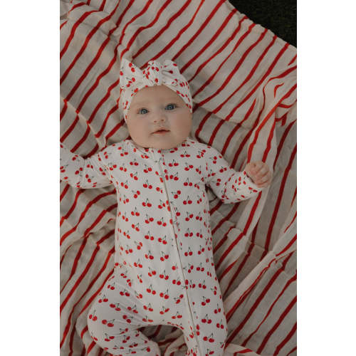 Bamboo Zip Pajamas | Sweetheart Cherries