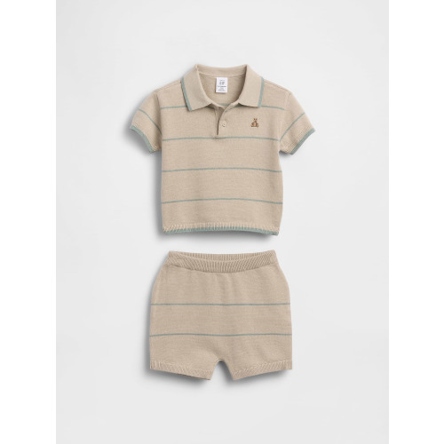 Baby Sweater Polo Stripe Outfit Set