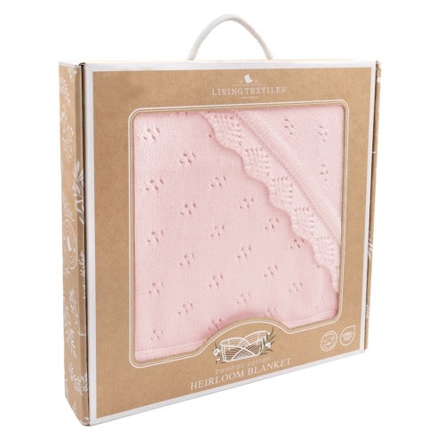Living Textiles Cotton Heirloom Blanket Blush