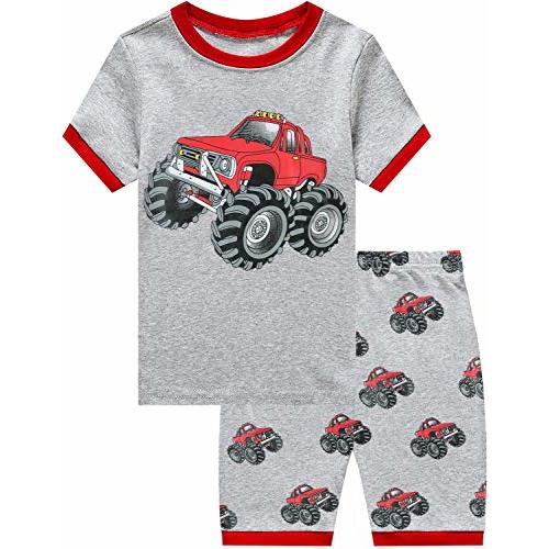 Little Hand Toddler Boys Pajamas Monster Truck Pjs Kids Dinosaur Short Sets Summer Sleepwear for Boy Jammies 2-7 Years