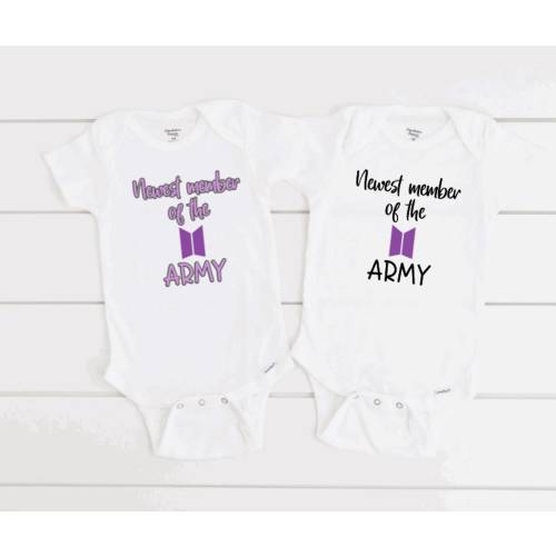 Kpop Baby Shower Gift, BTS Baby Army, Kpop Fan Gift, Baby Announcement Bodysuit, BTS Army, Little Army, Kpop Baby, Gift For New Baby Army