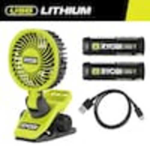 RYOBI USB Lithium Clamp Fan Kit with USB Lithium 2.0 Ah Lithium Rechargeable Battery FVF51K-FVB02