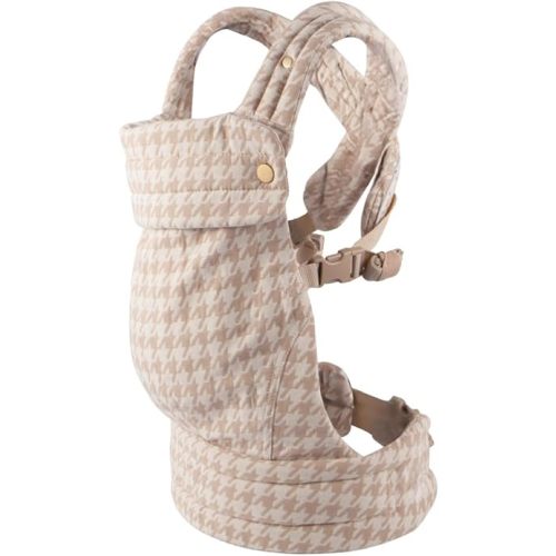 Cotton Baby Carrier for Newborns to Toddlers | Cozy Wrap with Lumbar Support | Soft Houndstooth Fabric, 7-35lbs Adjustable Fit