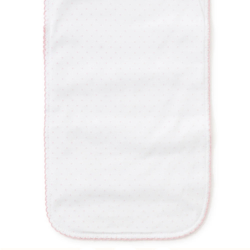 White/Pink New Kissy Dots Print Burp Cloth