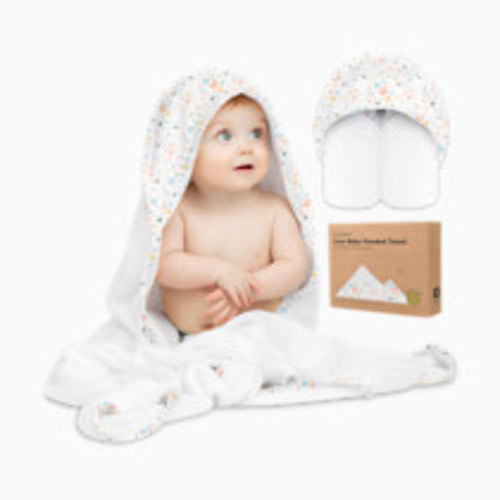 KeaBabies Hooded Baby Towel for Newborn - Viscose Derived from Bamboo Large Baby Bath Towels with Hood for Boys, Girls, Toddler, Extra Absorbent & Soft Newborn Bath Essentials (Wildflowers, Regular)