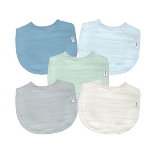 Organic Cotton Muslin Bibs (5pk) - Blueberry Set 0-12mo