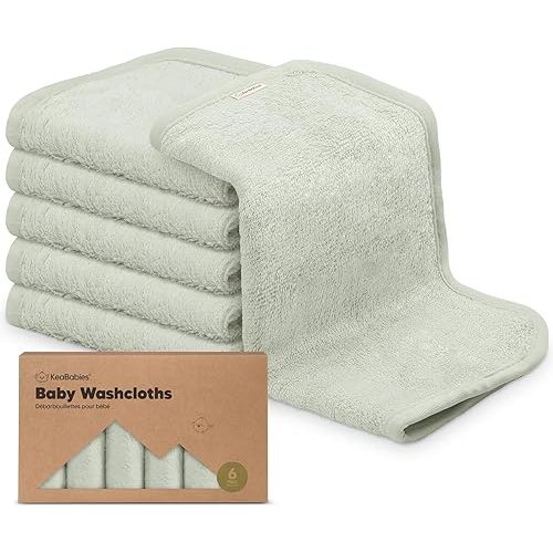 6-Pack Baby Washcloths - Soft Viscose Derived from Bamboo Washcloth, Baby Wash Cloths, Baby Wash Cloth for Newborn, Kids, Bath Baby Towels, Face Towel, Face Cloths for Washing Face(Dove)